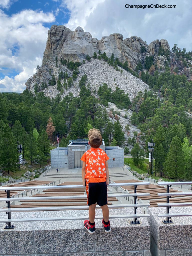 Mount Rushmore in the Black Hills Boy looking at Mount Rushmore in the Black Hills