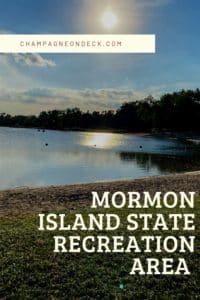 Mormon Island, Grand Island, NE Pinterest pin with beach photo