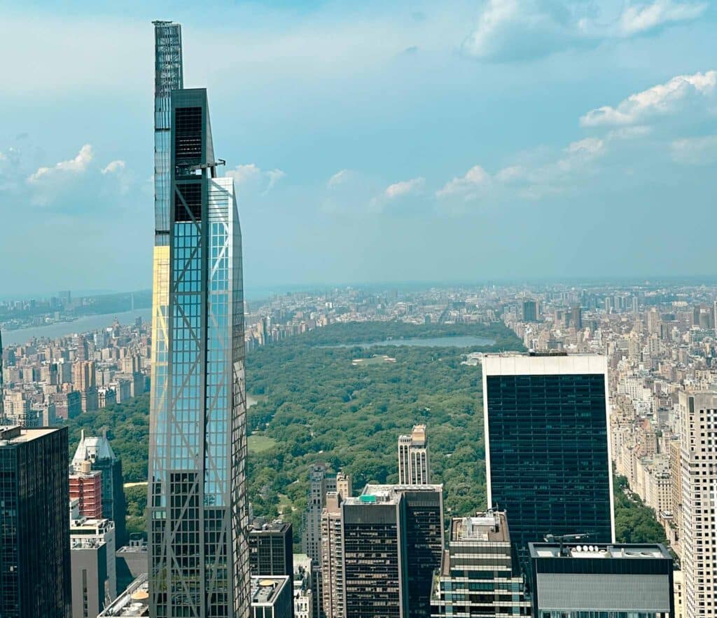 Arial view of Central park from top of the rockefeller Center
