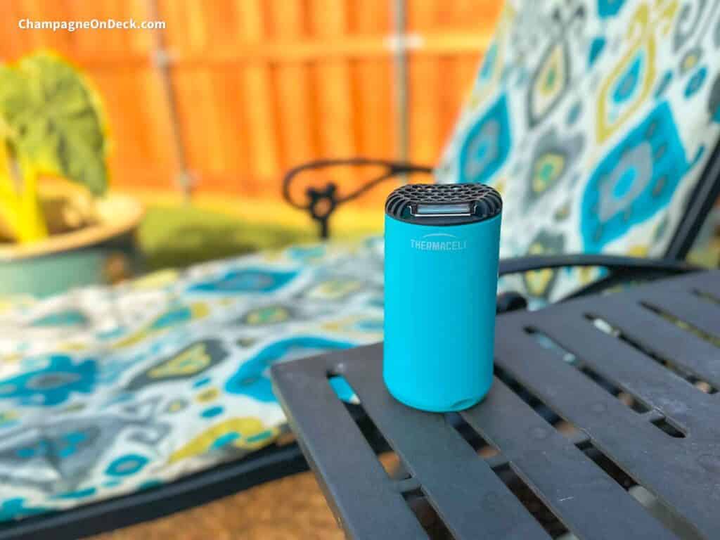 Best mosquito repellents for camping Thermacell Diffusers on table in backyard